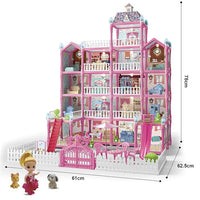 379PCS DIY Doll House Villa 5-Storey 17-Room Playset