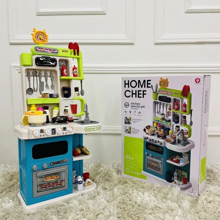 95Pcs Kitchen Playset With Steam & Lightning Effect | Pretend Play Toy | Talented Chef