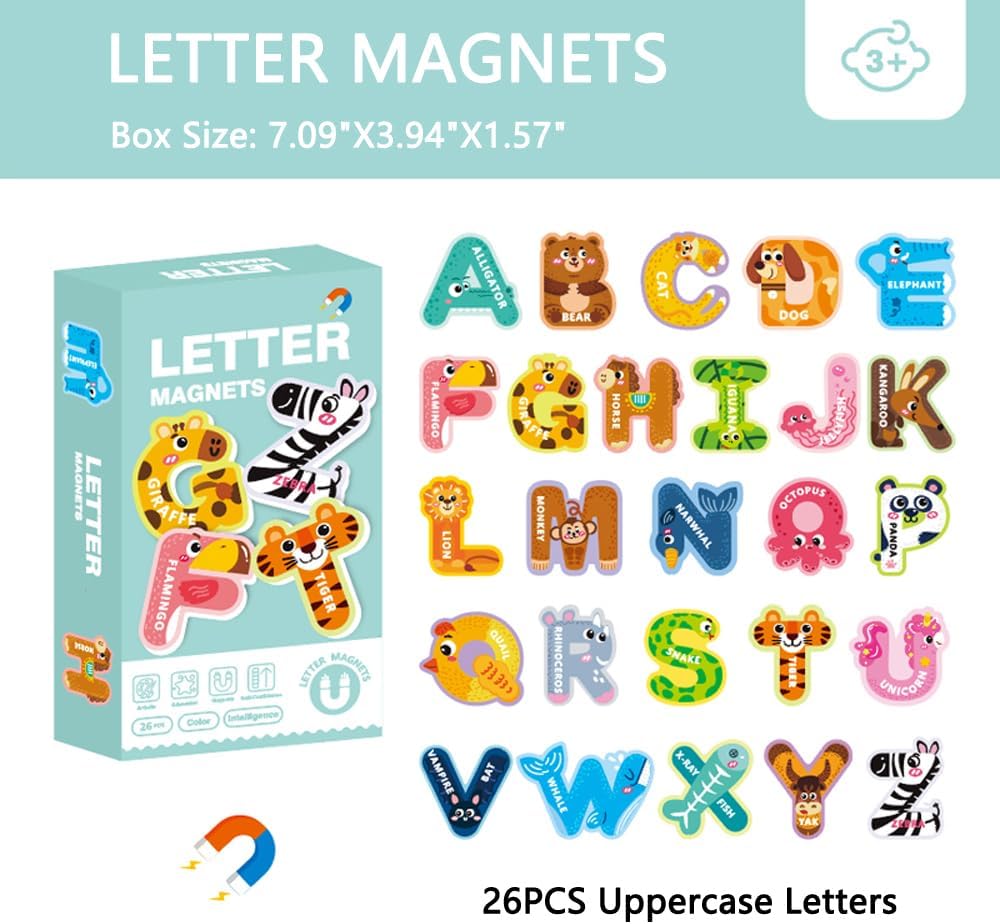 Animal Alphabet Refrigerator Magnets A–Z Set