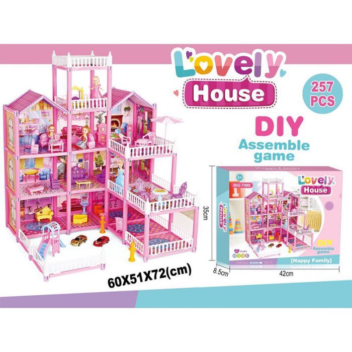 DIY Doll House | Lovely Home 257 Pcs DIY Assemble Game With Accessories