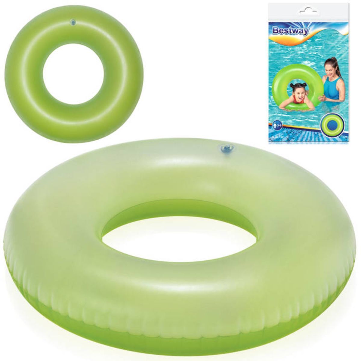 Inflatable Frosted Neon Swim Ring | Floating Swimming Tube – The Toy ...