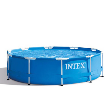 INTEX Round & Deep Metal Frame Pool With Water Filter