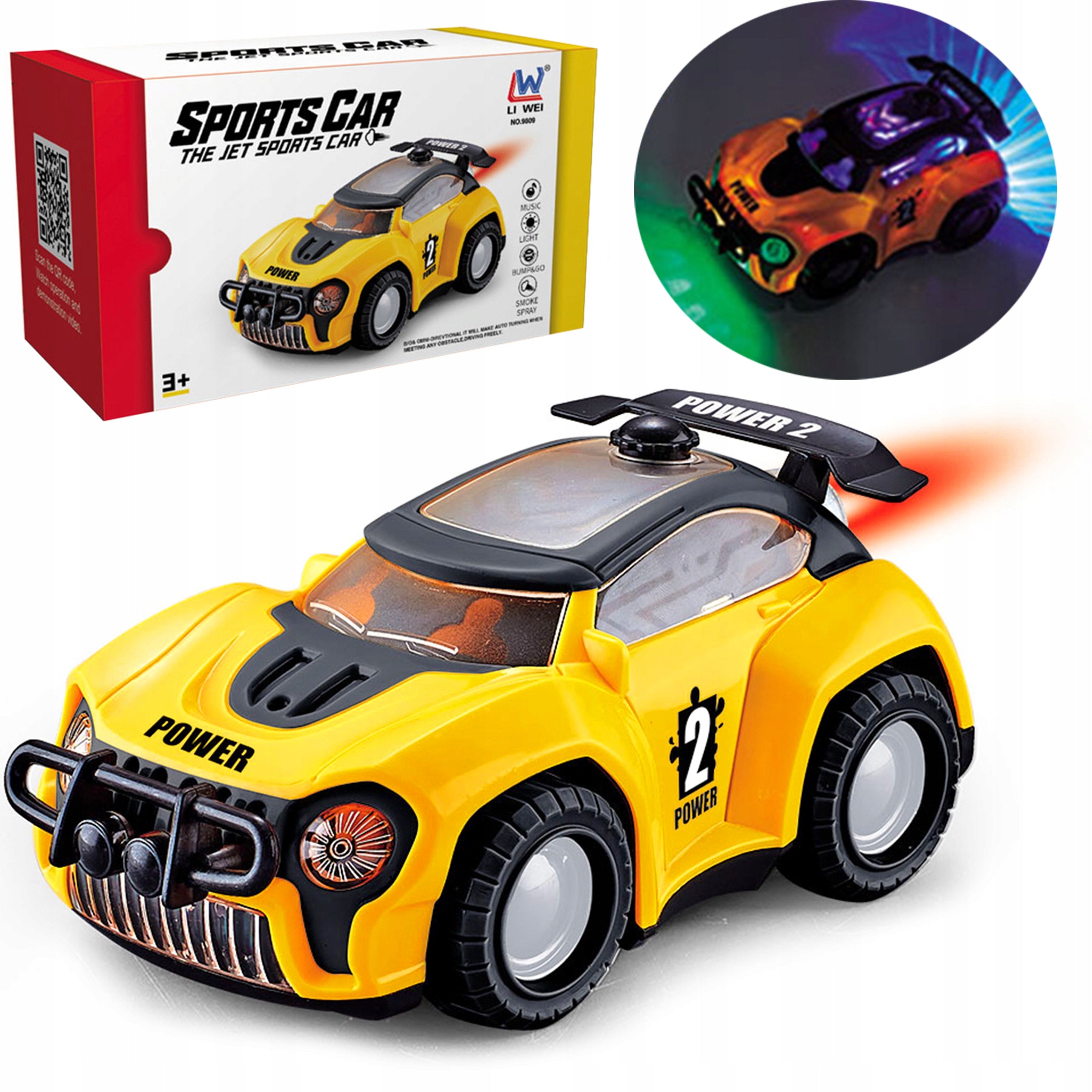 LI WEI Jet Sports Car Smoke Spray 3D Light The Toy Factory li-wei-jet-sports-car-smoke-spray-3d-light-the-toy-factory