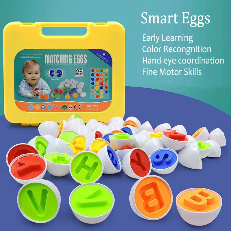 26 Pcs Set Of Colorful Matching Eggs For Kids 