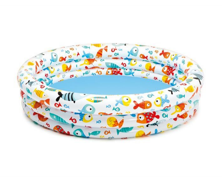 INTEX Fish Printed Pool With Beach Ball & Ring For Kids