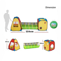 3 in 1 Pop Up Portable Tunnel & Tent Playset For Kids | Roleplay & Pretend Play Toy