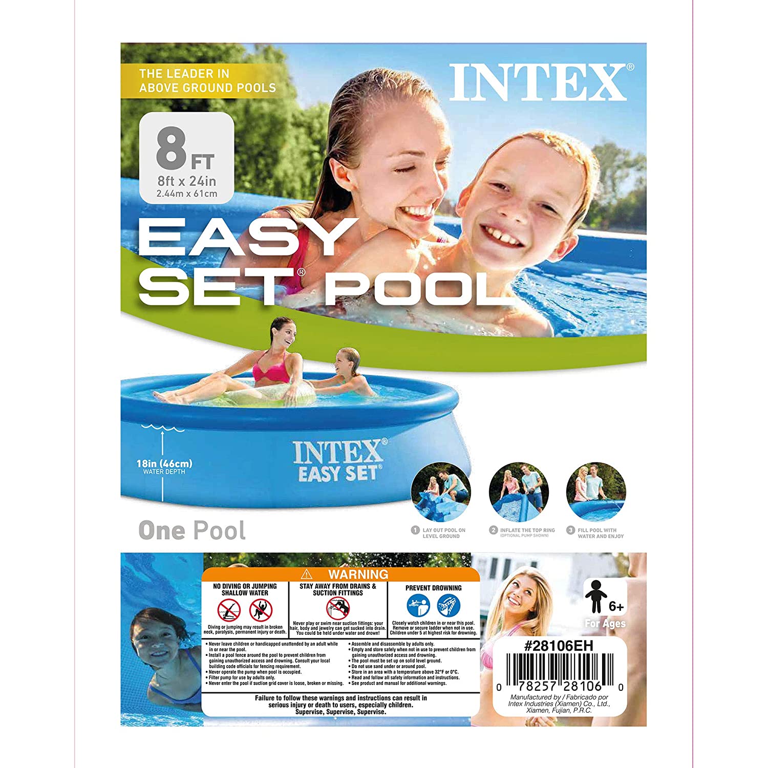 INTEX EasySet Inflatable Swimming Pool For Children 8ft x 2ft – The Toy ...