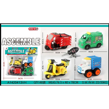 4 PCS Assemble DIY Cars For Kids