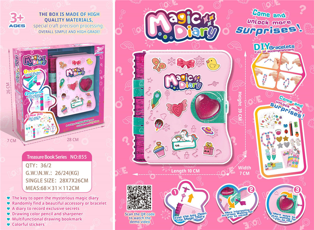 Mystery Treasure Book Magic Diary & Stationery Set for Girls