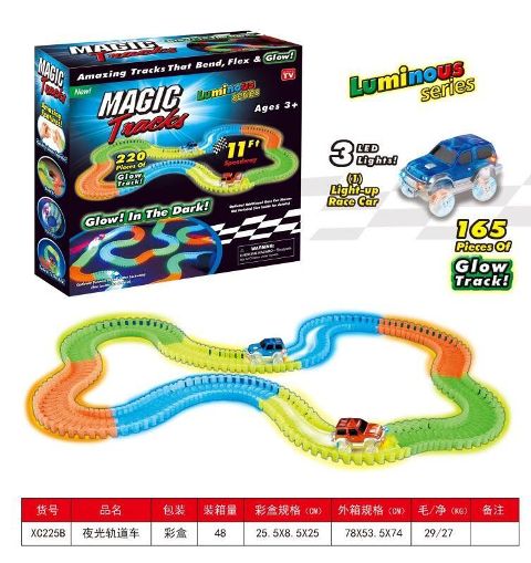 Magic Tracks Bend Flex & Glow Racetrack with LED Flashing Race Cars