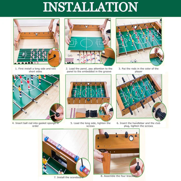 Portable Wooden Mini Table Football Game | Multiplayer Game 