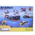Decool Architect Ocean Explorer 4-in-1 Building Block Set with Ship, Submarine, Aircraft, Detection Vessel & Movable Crane (213 Pieces)