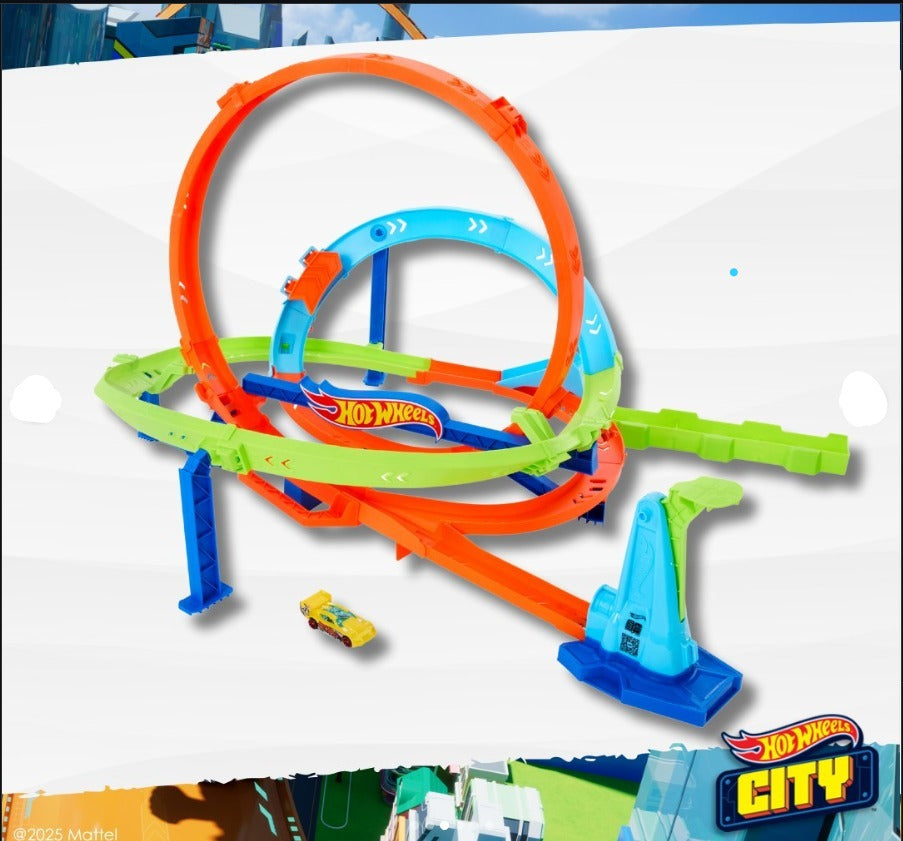 Hot Wheels 360° Loop Stunt Track Set with Launcher