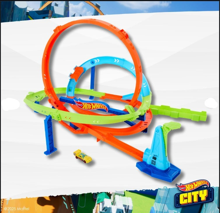Hot Wheels 360° Loop Stunt Track Set with Launcher