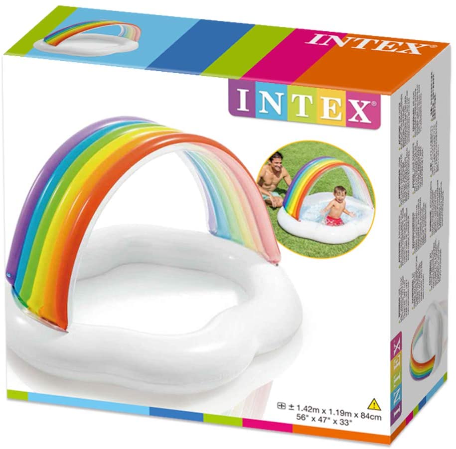 INTEX Inflatable Rainbow Canopy Pool For Babies