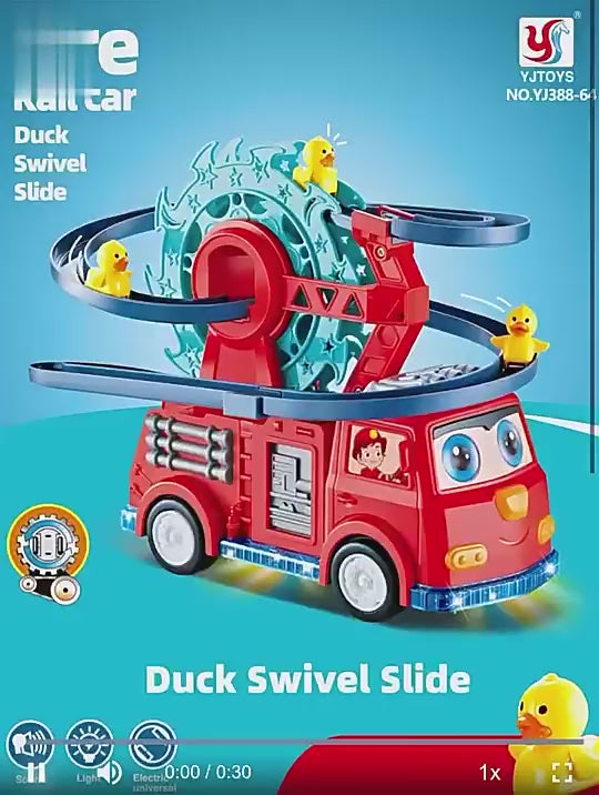 Fire Rail Car Duck Swivel Slide | Car Slide Toy