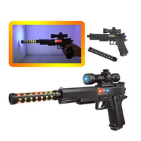 Electric Music Toy Gun with LED Lights & Scope