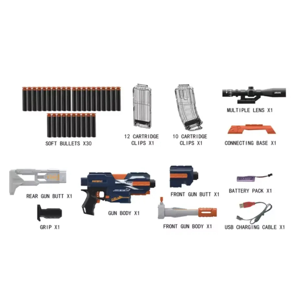Fever Shoot Electric Soft Bullet Gun with 30 Darts