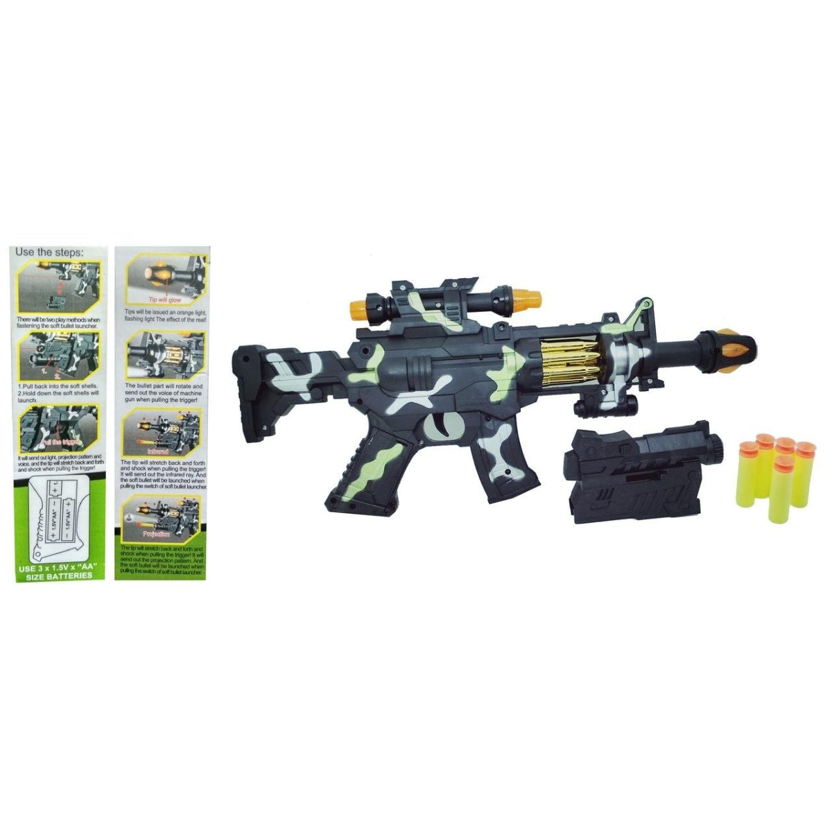 Halo Nation 2-in-1 Soft Dart Toy Gun with Lights