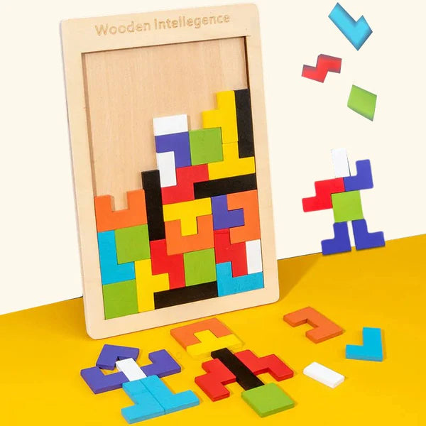 Wooden Tetris Puzzle Board Game For Kids