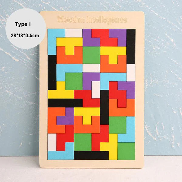 Wooden Tetris Puzzle Board Game For Kids