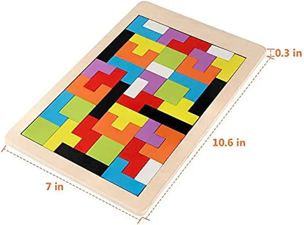 Wooden Tetris Puzzle Board Game For Kids