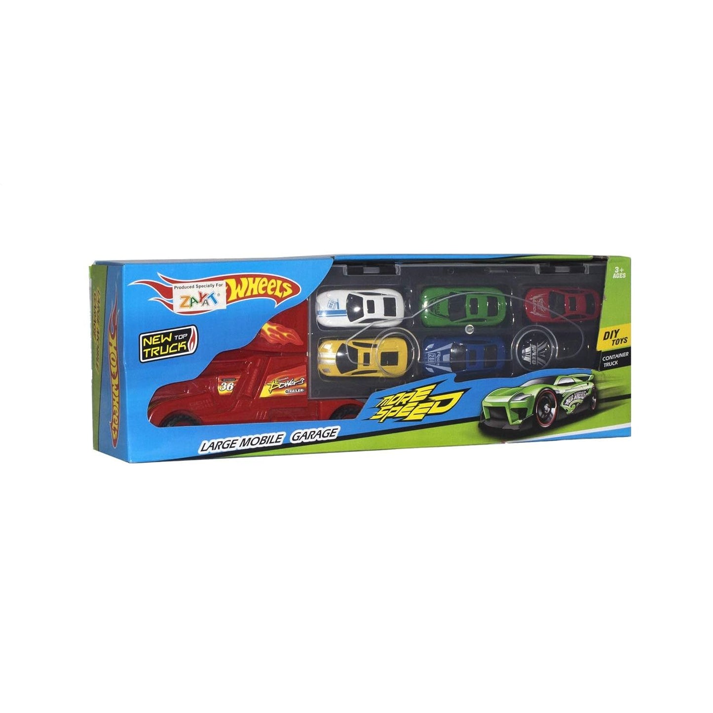Hot Wheels Transport Truck with 6-Car Storage Garag