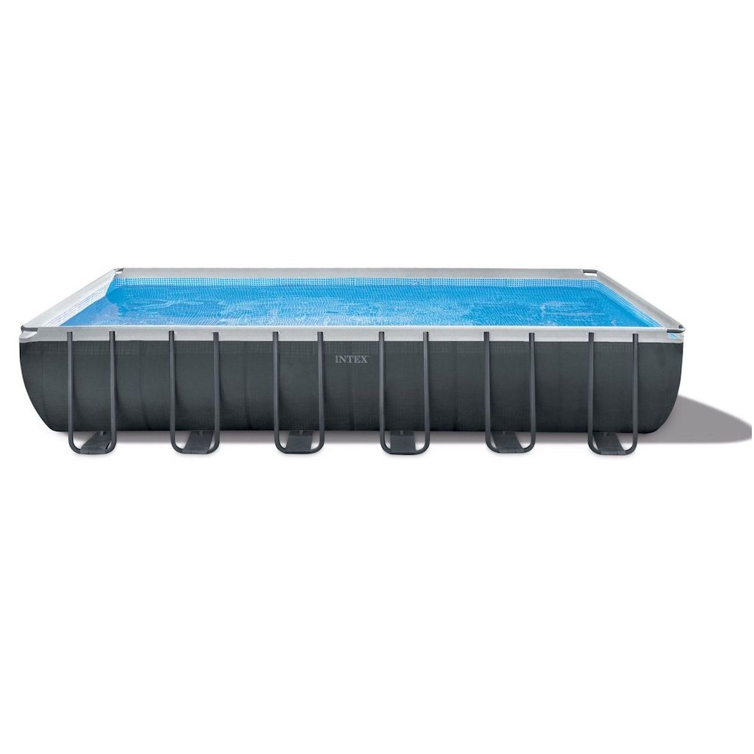 INTEX Ultra XTR Frame Rectangular Pool Set With Sand Filter Pump 24ft x 12ft x 4ft 2in