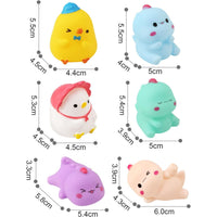 6  Pcs - Soft Rubber Baby Bath Toys Set - Whistle Water Toy For Kids Boys and Girls
