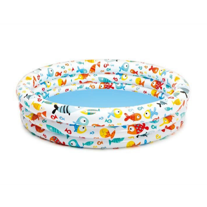 INTEX Fish Printed Pool With Beach Ball & Ring For Kids 4ft 4in x 11in