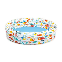 INTEX Fish Printed Pool With Beach Ball & Ring For Kids 4ft 4in x 11in