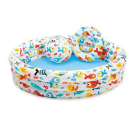 INTEX Fish Printed Pool With Beach Ball & Ring For Kids 4ft 4in x 11in