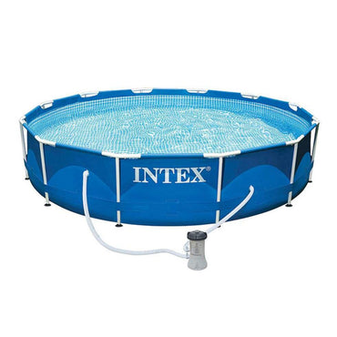 INTEX Metal Frame Ground Pool With Filter For Kids 12ft x 2ft 6in