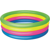 BESTWAY Multicolor 4-ring rainbow Swimming Pool for kids 5ft 1in x 1ft 5in
