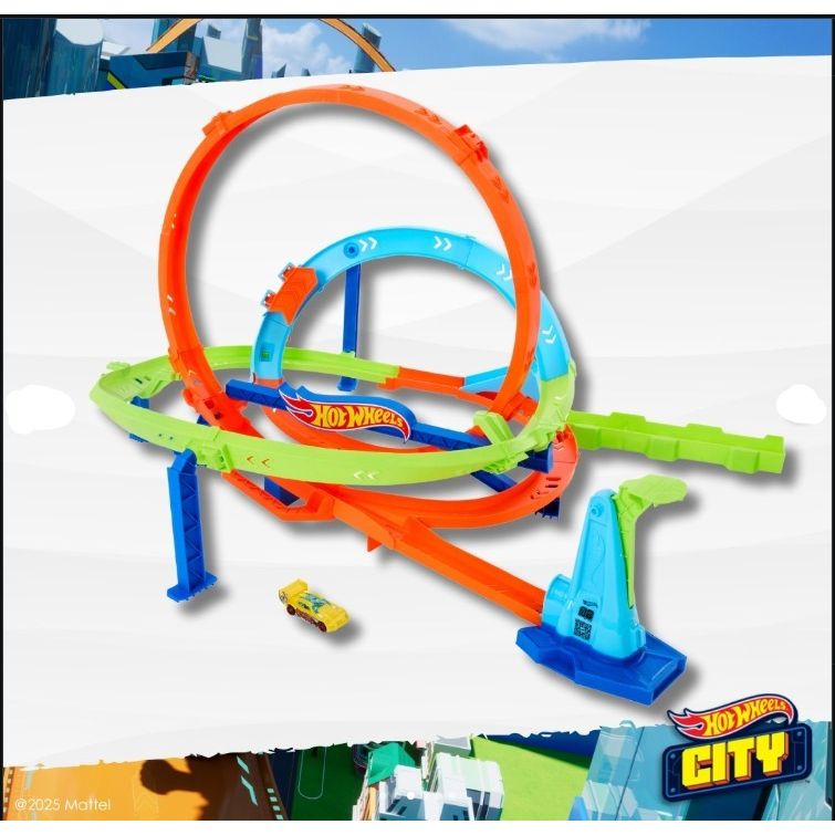 Hot Wheels 360° Loop Stunt Track Set with Launcher