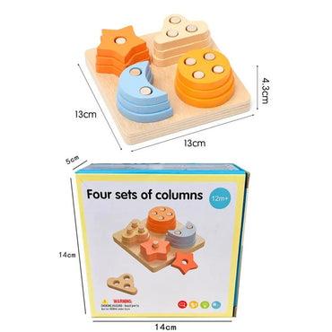 Four Sets Of Columns | Shape Sorter Wooden Toy