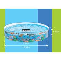INTEX Oral Reef Snapset Paddling Pool For Children 8ft x 1ft 6in