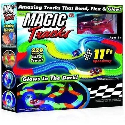 Magic Tracks Bend Flex & Glow Racetrack with LED Flashing Race Cars