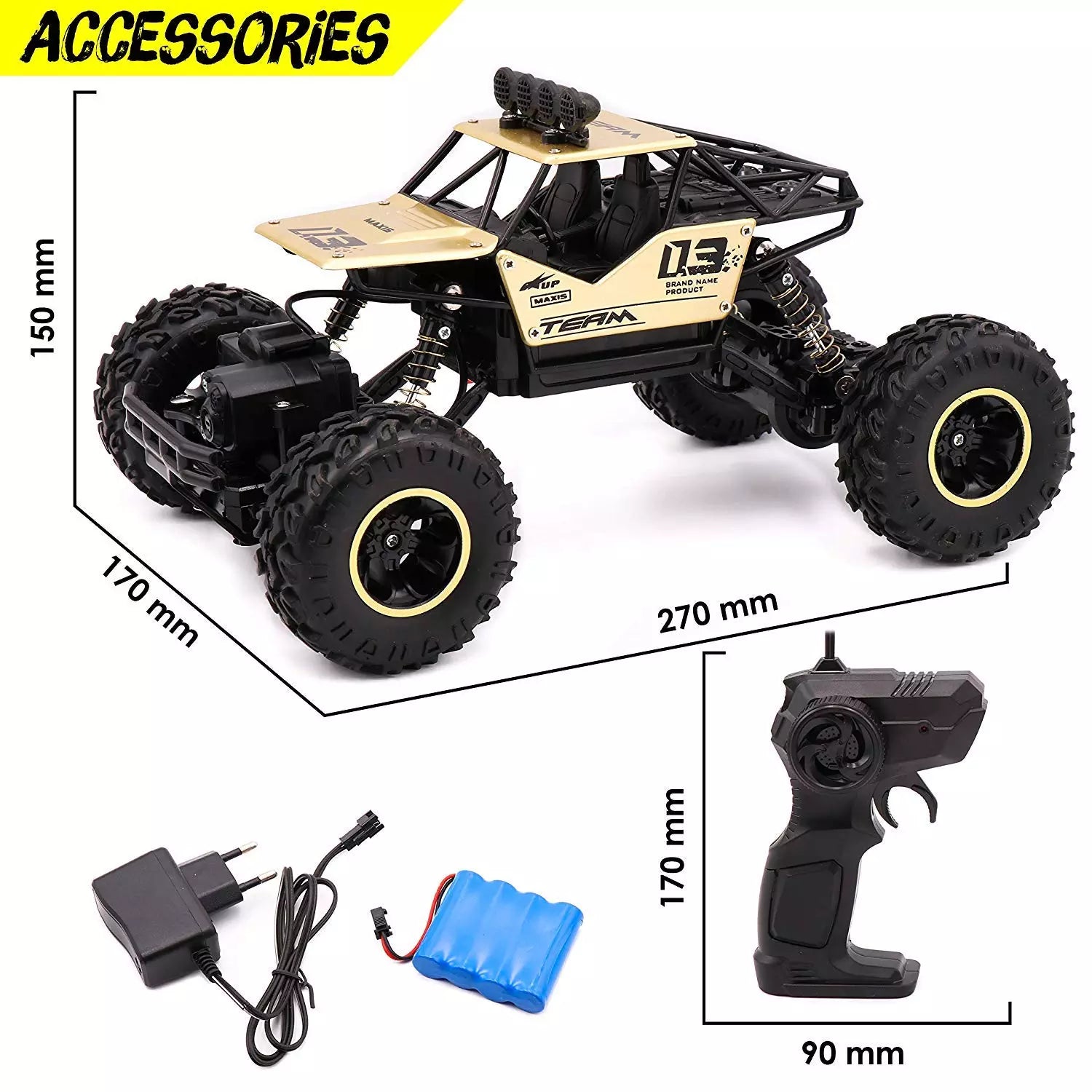 Metal Monster Remote Control Rock Crawler Truck with Alloy Body The Toy Factory