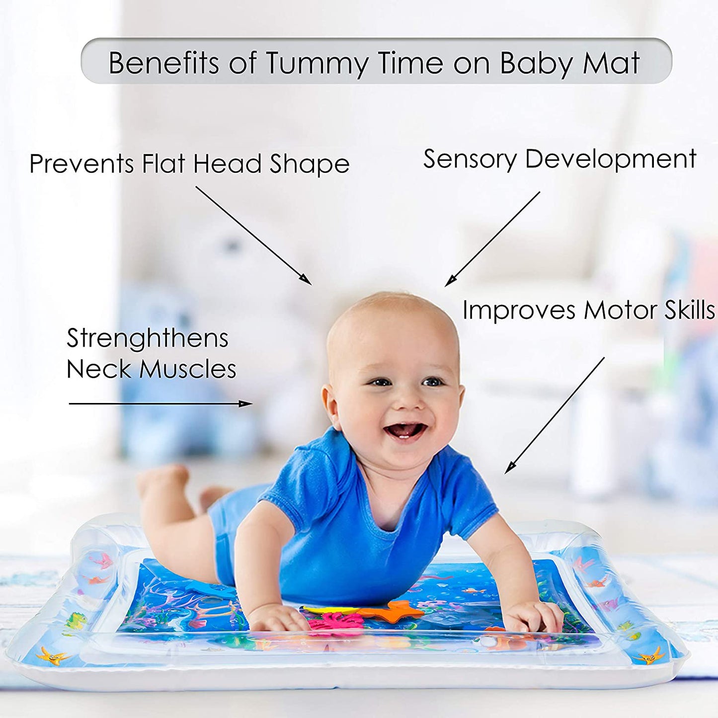 Inflatable Baby Water Play Mat for Infants & Kids