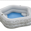 BESTWAY TruPrint Stone Family Swimming Pool 7ft x 6ft 9in x 1ft 9in