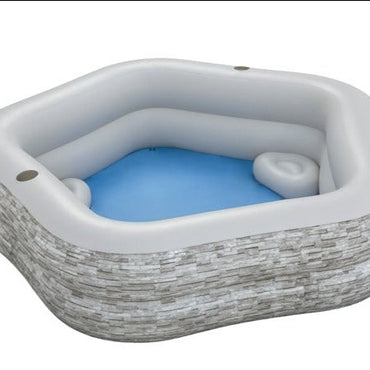BESTWAY TruPrint Stone Family Swimming Pool 7ft x 6ft 9in x 1ft 9in